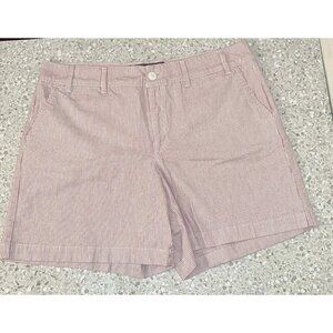 Seersucker Shorts Pink Pinstriped Gloria Vanderbilt Size 16